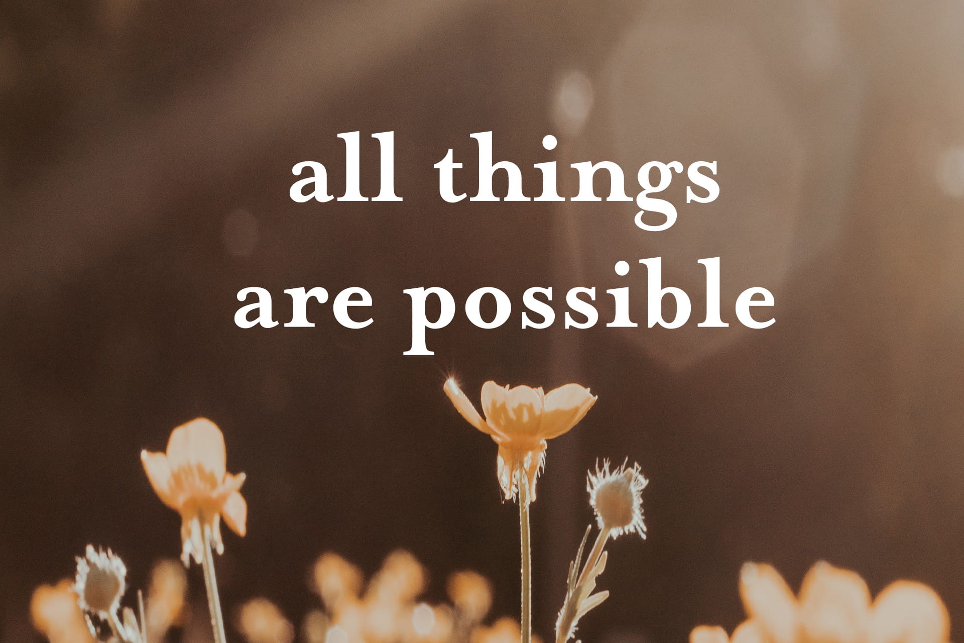All Things are Possible